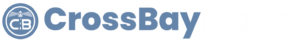 Crossbay digital logo on a black background.